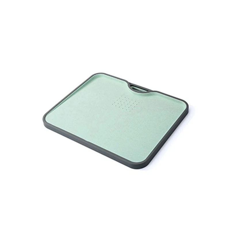 Зеленый Wheat Straw Plastic Cutting Board Vegetable Meat Tools Kitchen Accessories Chopping Board Non-slip Frosted Kitchen Cutting Board - Цвет: Зеленый