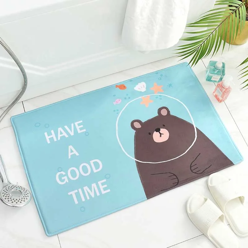 Дизайн с кроликом, коврик для кухни, противоскользящий, длинный, для спальни, ковровое покрытие, коврик для крыльца, коврик для прихожей с медленным отскоком