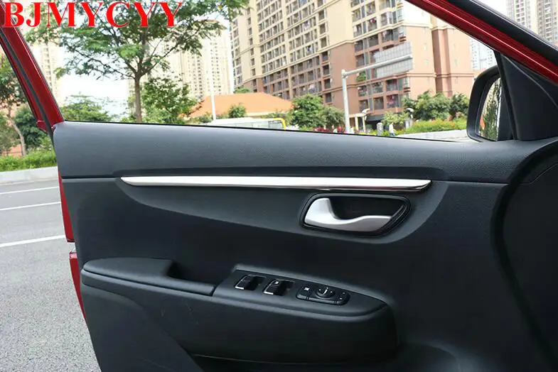 BJMYCYY 4 шт. для KIA K2 KX CROSS Автомобильная Дверная панель яркая отделка Декоративная нержавеющая сталь