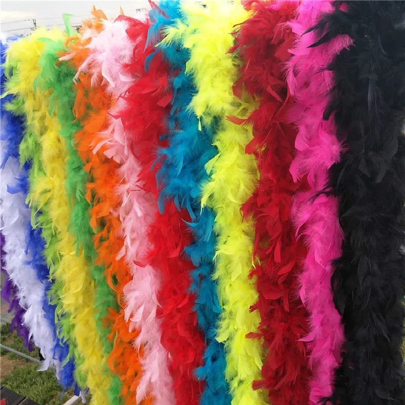 6pcs Fluffy Turkey Feather Shawl Decoration Plumes Boa 1.9-2m Feathers boa for Crafts Party Costumes DIY | Дом и сад