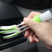 Автомобильная щетка для чистки, портативная двухсторонняя Автомобильная щетка для кондиционера, щетка для очистки воздуха, инструменты для очистки от пыли