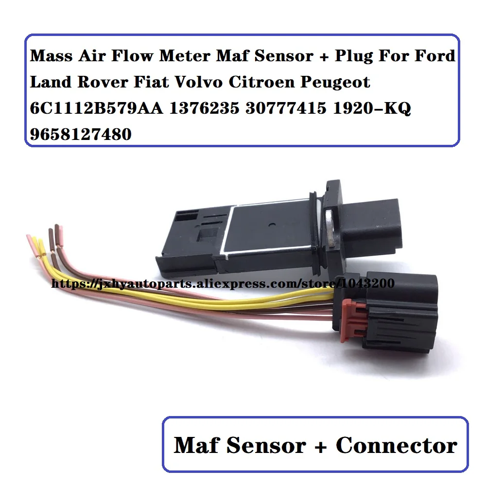 Sensore E Spina Del Misuratore Di Portata D'Aria Di Massa Per Ford Land Rover Fiat Volvo Citroen Peugeot 6C1112B579Aa 1376235 30777415 1920-Kq 9658127