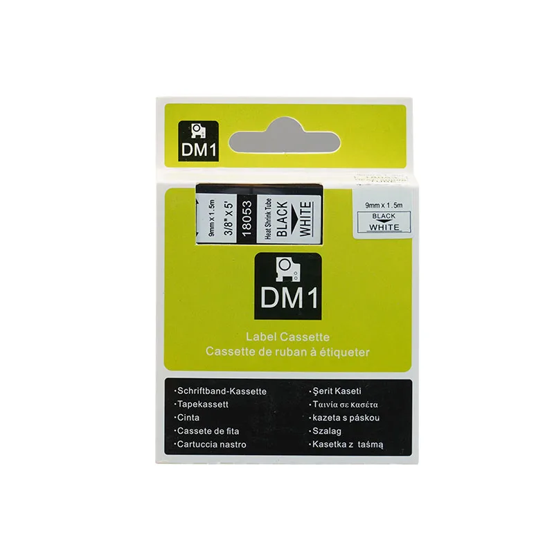 9 мм * 1 5 м совместимый с Dymo Rhino черный на белый термоусадочные трубки 3/8 &quotRS5W SKU 18053 |