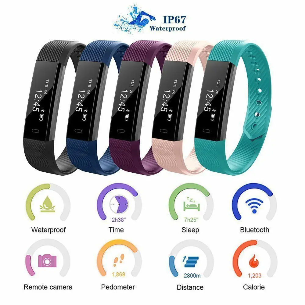 Умный Bluetooth подключенный Шагомер фитнес-трекер подходит для женщин мужчин детские часы браслет для сна Браслет бит фитнес Smartband
