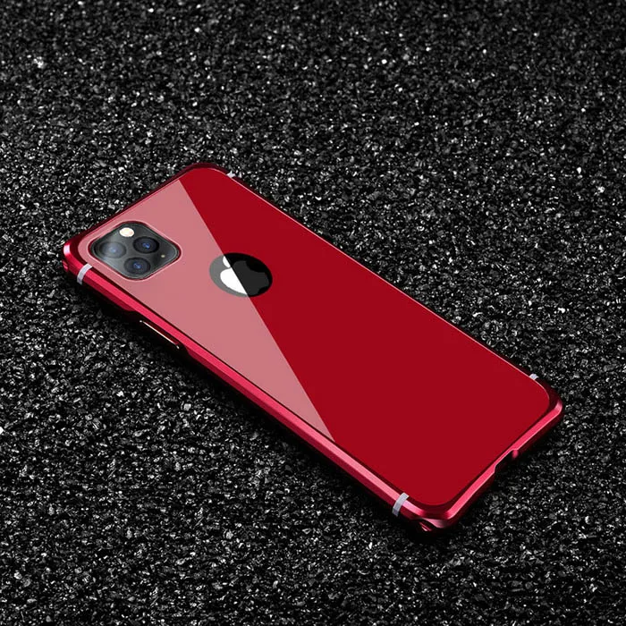 Для iPhone 11 Pro Max чехол Роскошный тонкий металлический алюминиевый сплав жесткий пластиковый гибридная Защитная Броня чехол для телефона iPhone 11 - Цвет: Red
