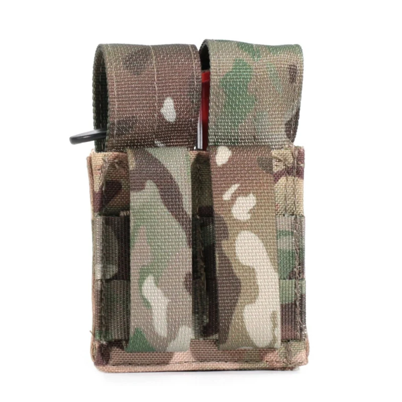 

Hunting Double Molle Pistol Magazine Pouch Flashlight Holder Airsoft Accessories Shooting Waist Belt Mag Bag