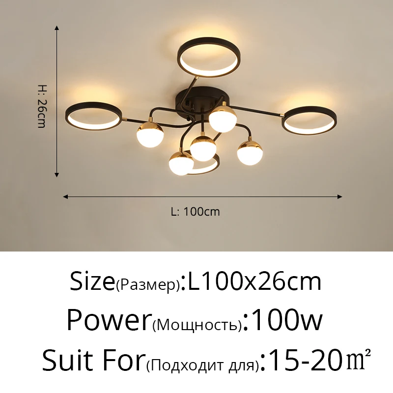 Nordic Modern Black Led Chandeliers Simplicity for Home Living Room Dining Table Loft Dining Room Restaurant Indoor Lighting crystal ceiling lights Chandeliers