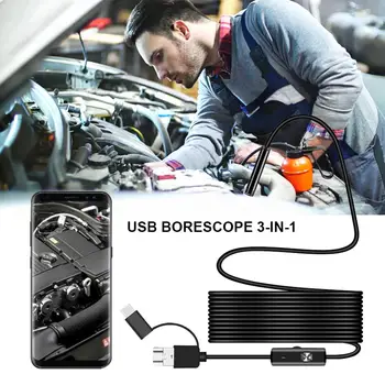 

5.5mm Endoscope Camera Flexible IP67 Waterproof Micro USB Inspection Borescope Camera For Android PC Notebook 6LEDs Adjustable