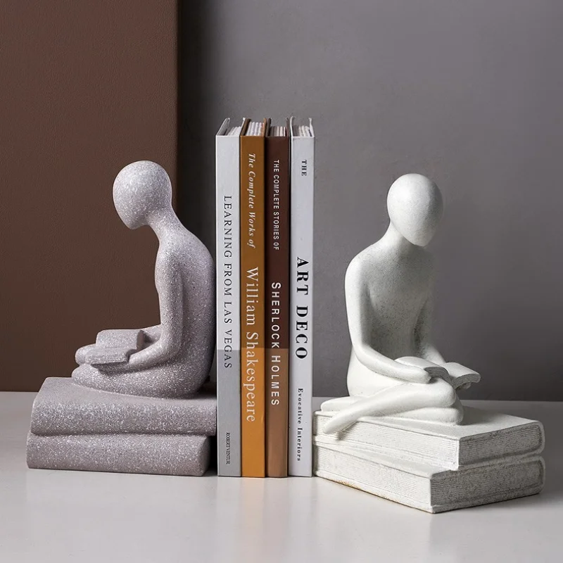

Aesthetic Abstract Reading Statue Resin Figurine Home Decor Accessories For Living Room Handmade Crafts Sculpture Modern Art