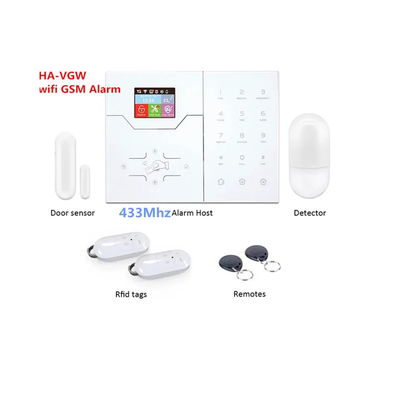 Most Advanced HA-VGW Wifi Alarm GSM Smart Home Alarm Anti-burglar Security Alarm System With Text Menu Touch Screen Panel