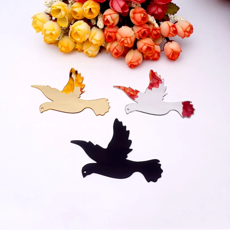 DIY 비둘기 모양 아크릴 거울 스티커, 집 이동 파티 장식, 어린이 방 장식, 이벤트 손님용 작은 선물, 30 개, 5cm