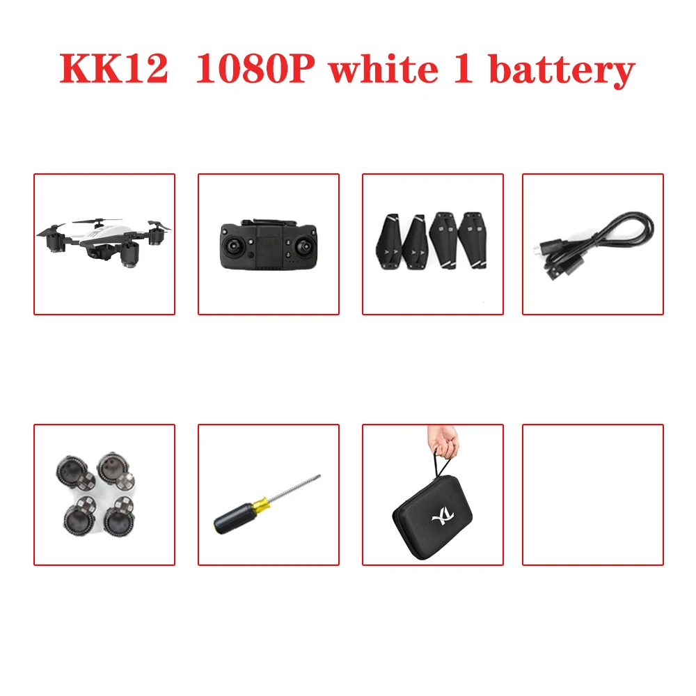 Дрон Kk12 gps HD 4k 1080p 5G wifi FPV Дрон высота держит Квадрокоптер на плаву 15 минут управления расстояние 300 м Дрон камера квадрокоптер с камерой квадрокоптер квадракоптер квадракоптер с камерой - Цвет: 2.4G 1080P