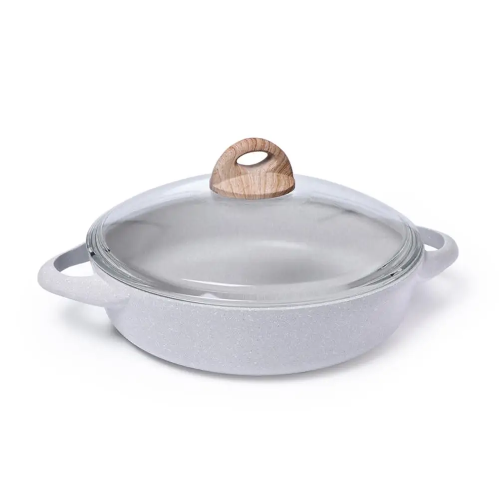 FISSMAN Low Casserole with Lid Non-stick Coating Induction Cooker BORNEO Series Shallow Pot | Дом и сад