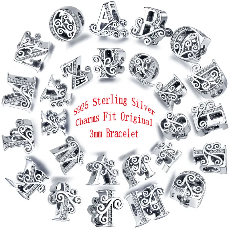 Diy-Accessories Bangles Jewelry Charm-Bracelets Charms-Fit Alphabet Beads Letter Codemonkey