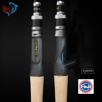 

RoseWood 2.2M Portable Fuji Accessories Baitcasting Fishing Rods Carbon Lure Rod H Power Casting Fishing Pole With Cork Handle