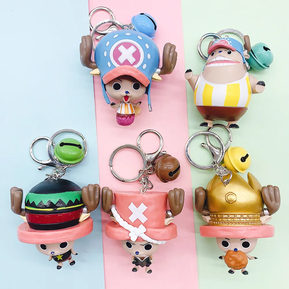 

2019 Anime One Piece Keychain Cute Cartoon Tony Tony Chopper Key Chain Pendant Accessories Fashion Key Ring Gift