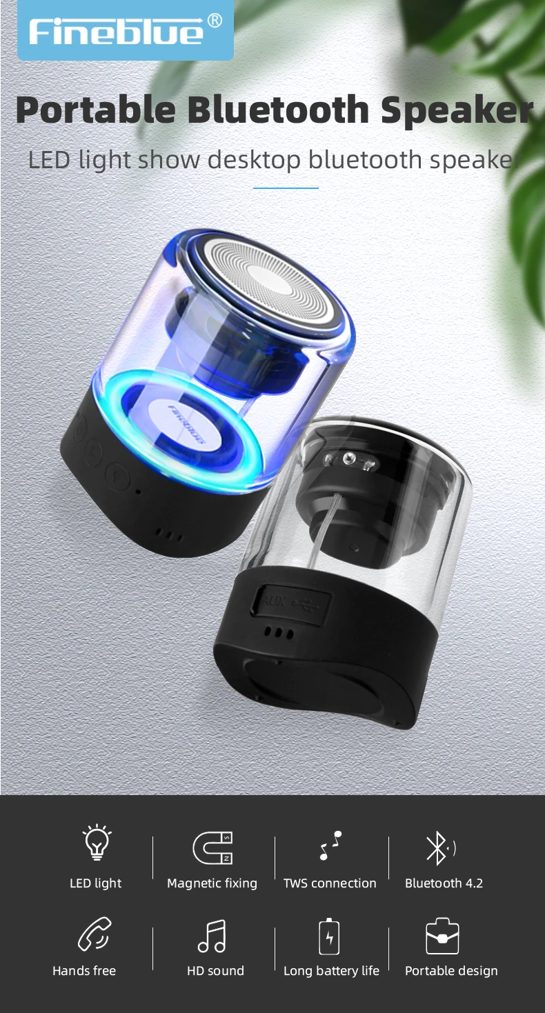 Мини TWS Bluetooth динамик 6D звук бас светодиодный сабвуфер Hifi Handfree вызов портативный динамик s