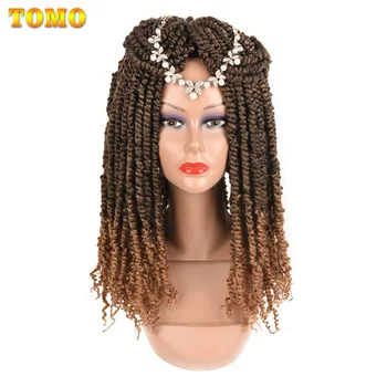 

TOMO 18Inch Pre-twisted Passion Twist Crochet Hair 12Roots Pre-looped Synthetic Fluffy Braiding Hair Extensions Ombre Black Red