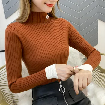

2019 Jumper Pullover Cotton Half Solid 9352 Real Photo Of New Color Matching Sleeve Bottoming Shirt 34-1 Floor, 2 Rows, 1 Shelf