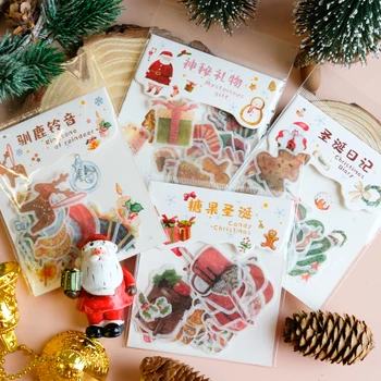 

40 pcs/package Christmas small objects stickers decoration DIY photo album diary scrapbook label stickers kawaii stationery