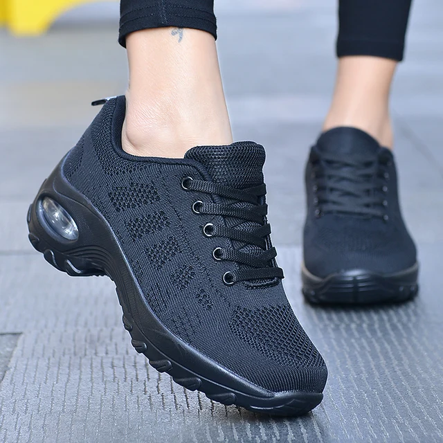 Fashion Casual Women Shoes Heighten Comfortable Mesh Breathable Walking Ladies Shoes Air Shoes Sneakers Women Thick Bottom 2