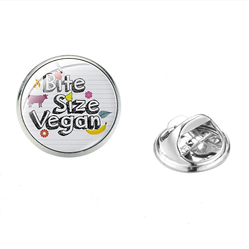 SONGDA I Am Vegan, Броши из нержавеющей стали, булавка, ручная работа, стекло, кристалл, модная одежда, сумочка, украшенные булавки для вегетарианского подарка - Окраска металла: Style 12