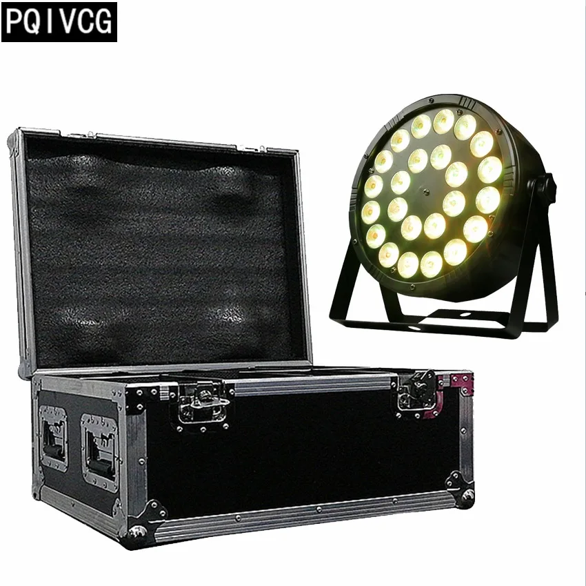 Par with flight case 8 шт./лот 24x12 Вт rgbw 4в1 led par Светильник+ f светильник чехол dmx512 пластиковый par Светильник профессиональный сценический dj светильник - Цвет: Par with flight case