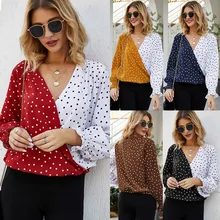 Special Offers Spring 2020 Womens Tops Polka Dot Patchwork Long Sleeveless Solid Shirt Women Blusas Roupa Feminina Shirt Special Offers Spring 2020 Womens Tops Polka Dot Patchwork Long Sleeveless Solid Shirt Women Blusas Roupa Feminina Shirt