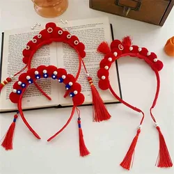 Peking Opera Festive Headband Tassel Party Decoration Head Buckle New Year Gift Hair Accessories
