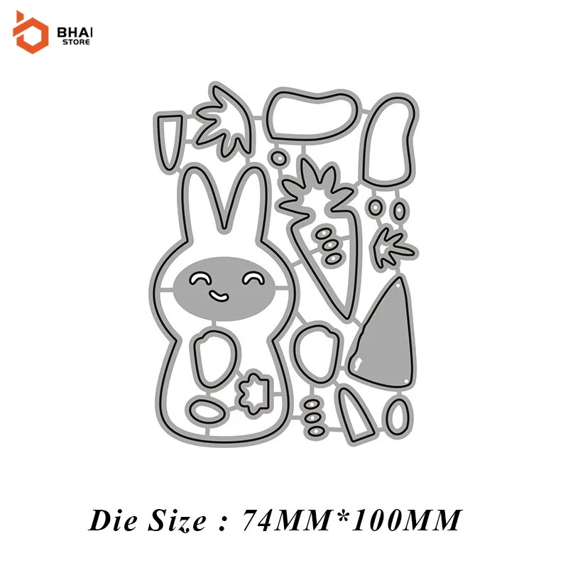 

Carbon Steel Metal Cutting Die DIY Creative Cute Bunny Suitable for decorative Scrapbook Album Festival Card Making 2021