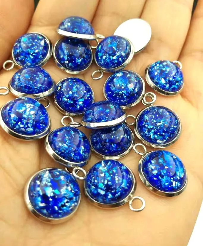 20 шт. милые Подвески из искусственного опала чешуя Русалки для ожерелья браслета