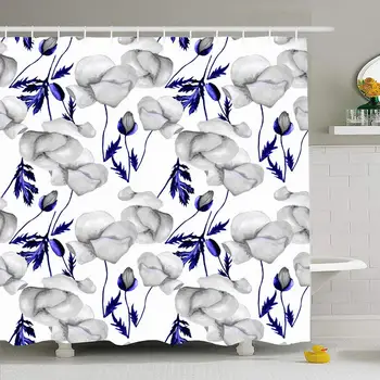 

Shower Curtain Set with Hooks 72x72 Wheat Watercolor Old Flower Retro Pattern Blossom Print Bud Poppy Seamless Sketch Drawing