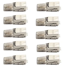 Super Six Types of Pressure-Free Shielded Crystal Head Cat6A Shielded Gigabit Gold-Plated Free Crystal Head