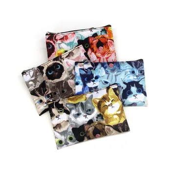 

Little Girls Cat Purse Vintage Women Printing Coin Purses Zero Wallets Ladies Clutch Change Purse Female Mini Money Bag Carteira