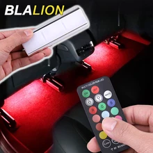 Car LED USB Foot Light Interior Ambient Lamp RGB Strip Light Wireless Remote Atmosphere Lamp Interior Decoration Car Accessories