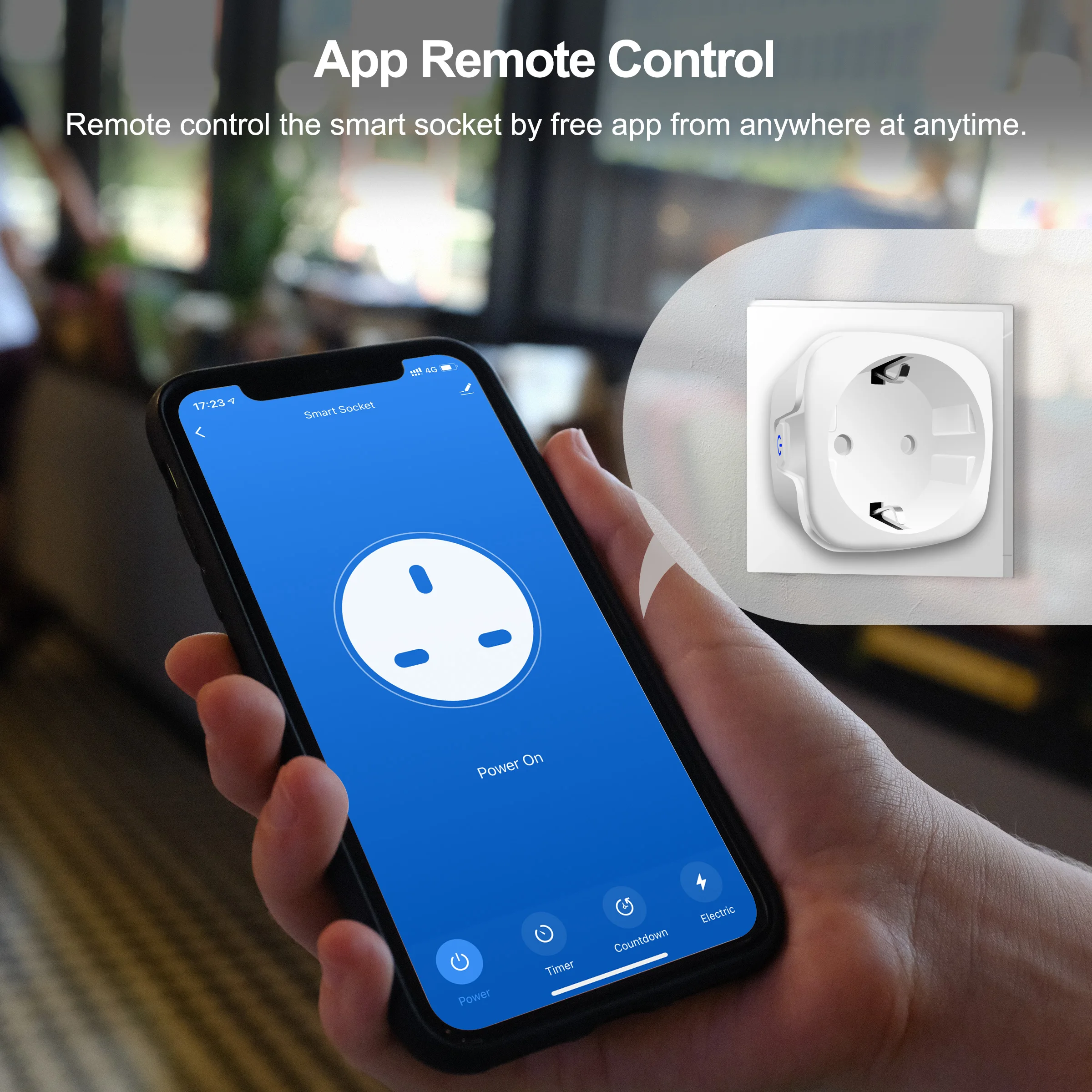 Girier-tuya Ficha Inteligente Wifi Tomada ue Monitor de Energia Função Temporizador Compatível com Alexa Google Home 20a 4200w - Image 6