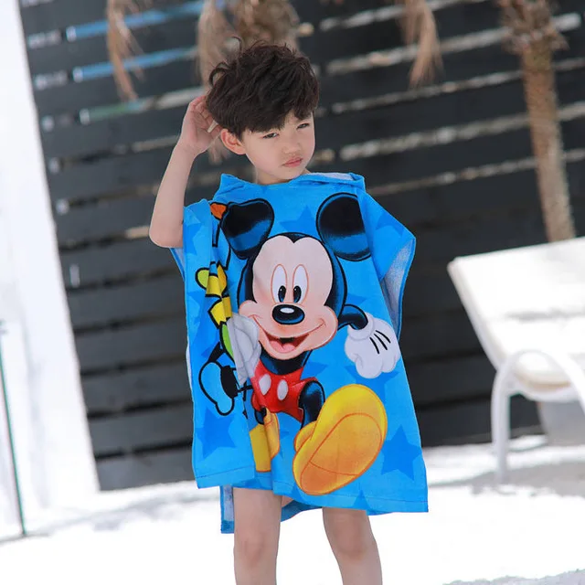 Mickey Mouse Детское полотенце с капюшоном с Микки Маусом, Холодное сердце Эльза и Анна, мягкое пляжное полотенце для маленьких мальчиков и девочек, банное полотенце принцессы - Цвет: Mickey Mouse