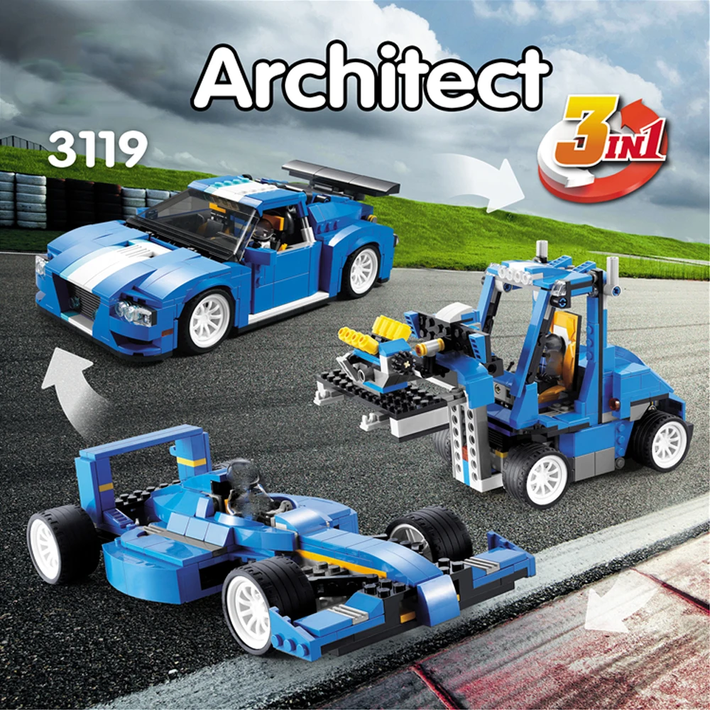 3 в 1 Детский конструктор Turbo Track Racer 3119|building blocks set|block setcity building |