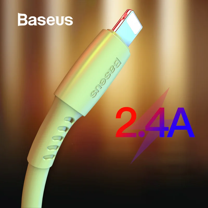 

Baseus USB Cable for iPhone XR Xs Max 2.4A Fast Charging USB Charger Cable for iPhone X 8 7 Plus Data Sync Multi-Color Wire