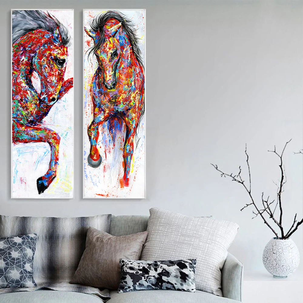 Canvas Painting Big Size Art Posters Horse Picture Wall Art Poster Prints Animal Painting Home Decor No Frame
