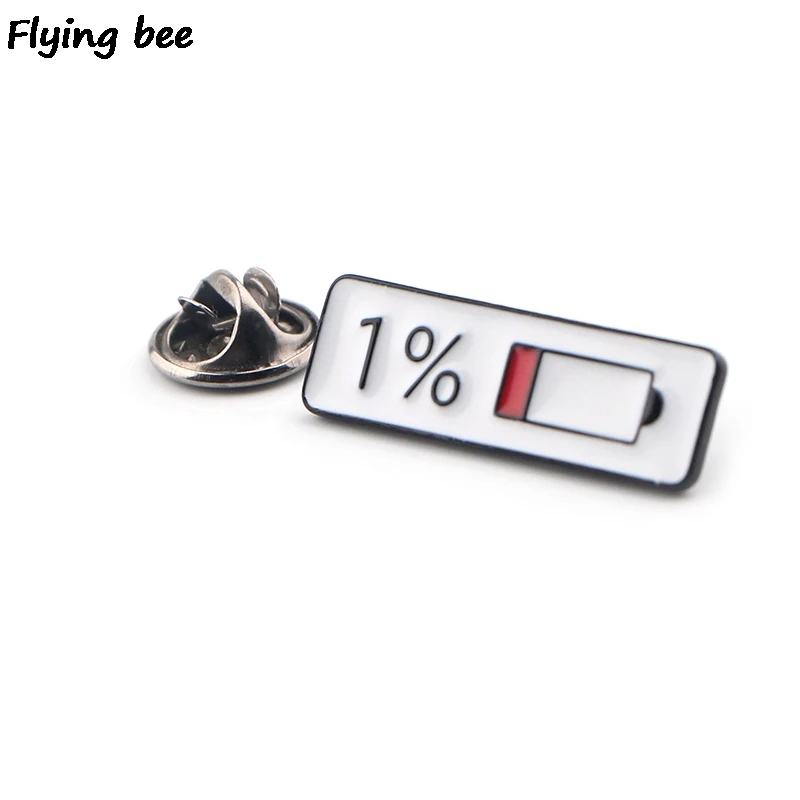 Flyingbee брошь и булавка батарея процент булавки эмалированные булавки Нагрудный значок броши на булавке значок для друзей женщин мужчин X0420