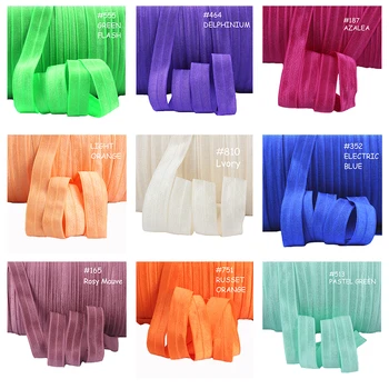 

(100 yards/roll) Stock colors 5/8" solid color fold over elastic ribbon