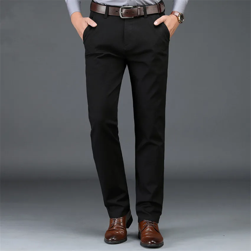 

Spring New Men's Pants Classic Business Casual Loose Plus Size Solid Cotton Zipper High Quality Pantalon MAGGIE'S WALKER 2020