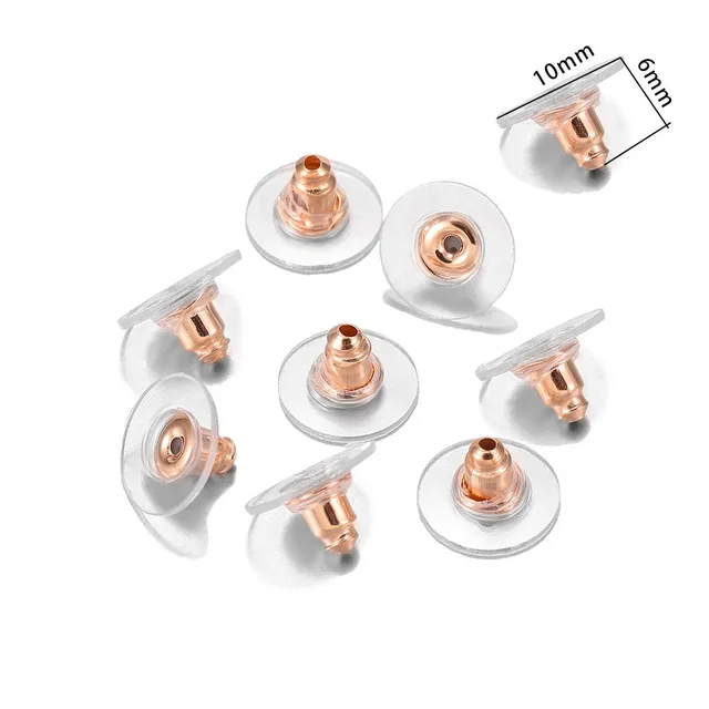 200-2000pcs Soft Silicone Rubber Earring Back Stoppers for Stud Earrings DIY Earring Findings Accessories Bullet Tube Ear Plugs Style1 Rose Gold