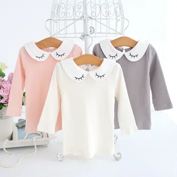 

Wholesale 5pcs/lot Toddler Infant Newborn Peter Pan Collar Kids Baby Girls Princess Shirt Clothes Tops Blouse Clothes 0-2Y