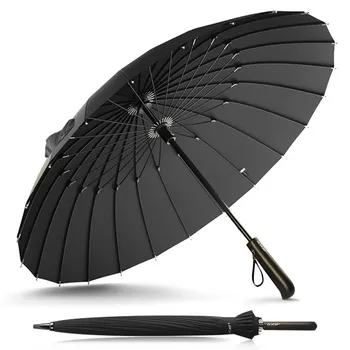 

Creative Handle 24k Strong Windproof High Quality Business Umbrella Rain Women Long Golf Fiberglass Family Men Umbrella Paraguas