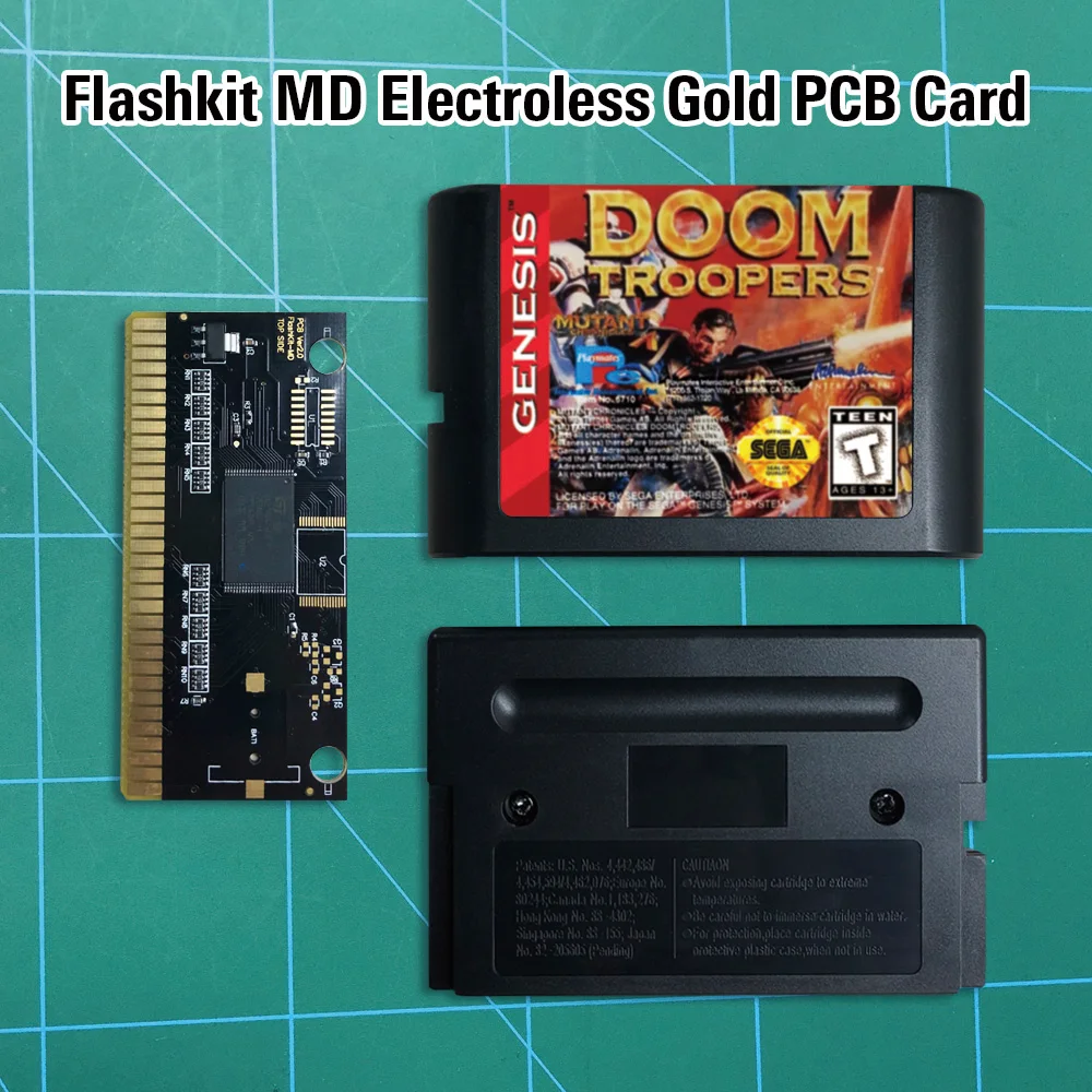 Doom Troopers - Flashkit MD никелевое золото схема на основе печатной платы 16 бит MD-игры