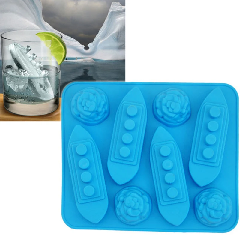 Titanic Ship Shaped Mould Silicone Ice Cube Tray Cookie Cake Whisky Bar 
