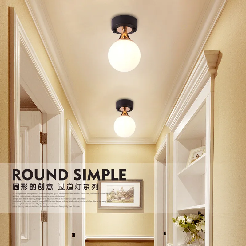 

Creative Cool Northern European-Style round Ball Minimalist Modern Entrance LED Aisle Light Foyer Balcony Cloak Room Ceiling Lam