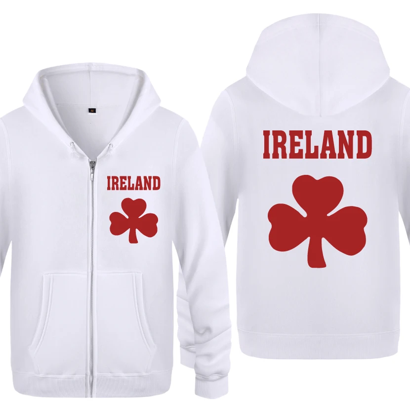 Ireland Shamrock креативные толстовки мужские мужские флисовые кардиганы на молнии толстовки с капюшоном